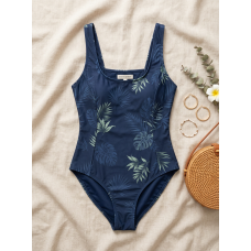 Tropical Print One-Piece Swimsuit Tropical Print One-Piece Swimsuit
